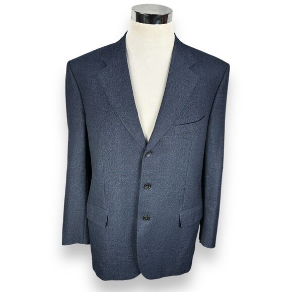 Ravazzolo x Loro Piana Fabric Blazer Jacket Men's US 46R Wool Blue Speckled - Picture 1 of 12